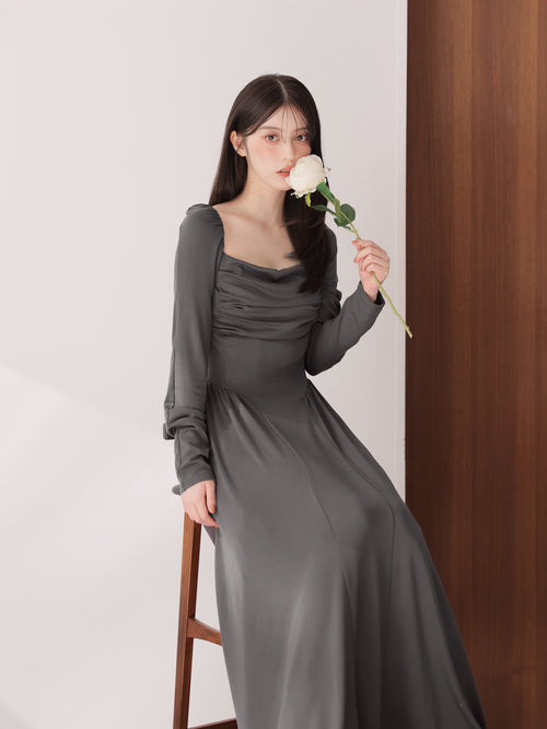Draping cutsew long onepiece