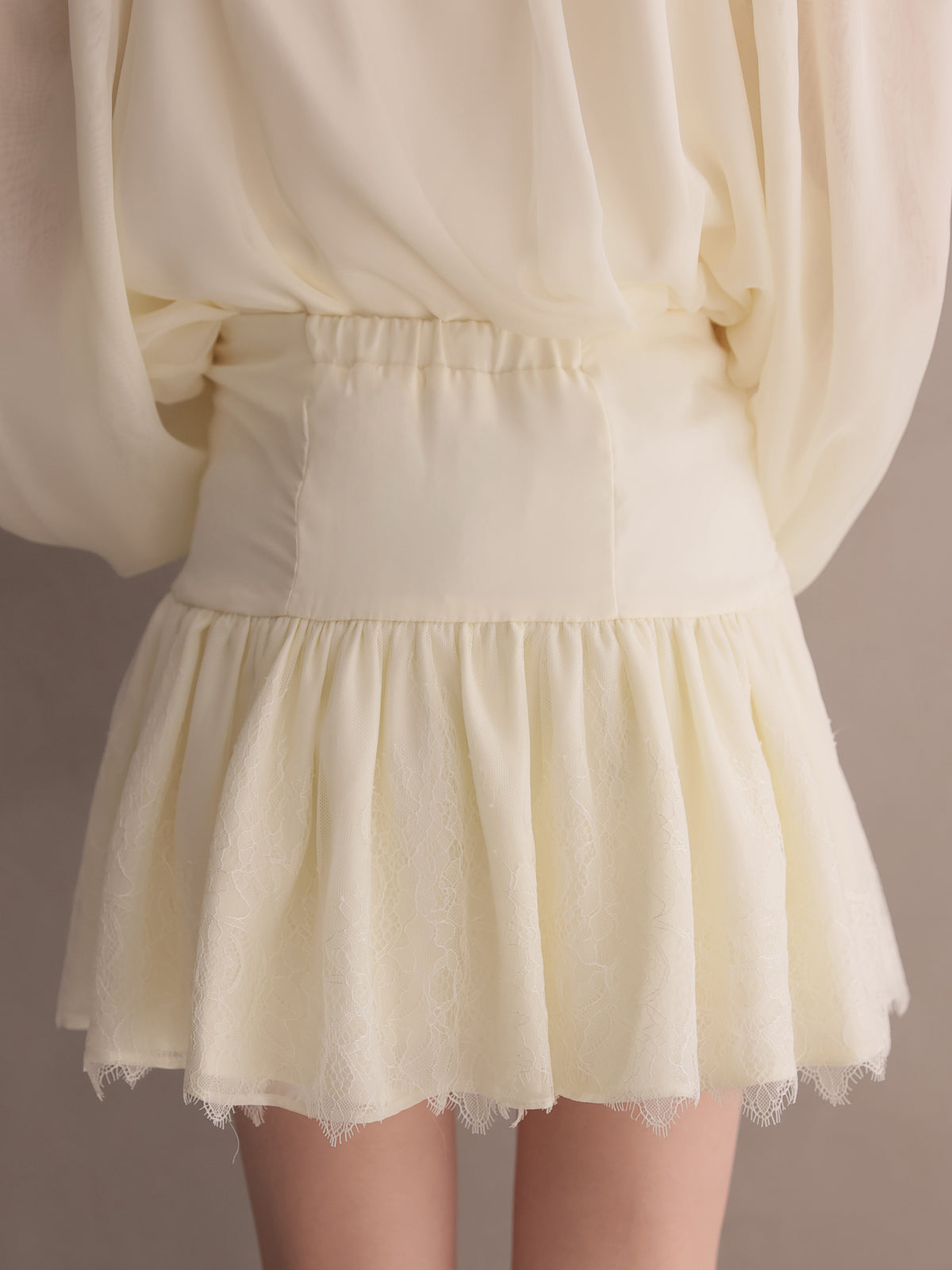 Chiffon lace mini skirt