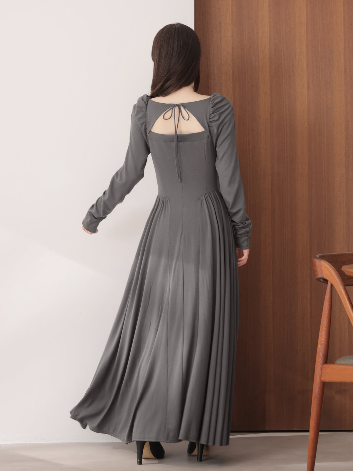 Draping cutsew long onepiece