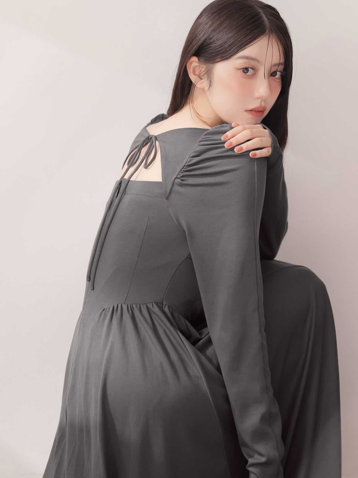 Draping cutsew long onepiece