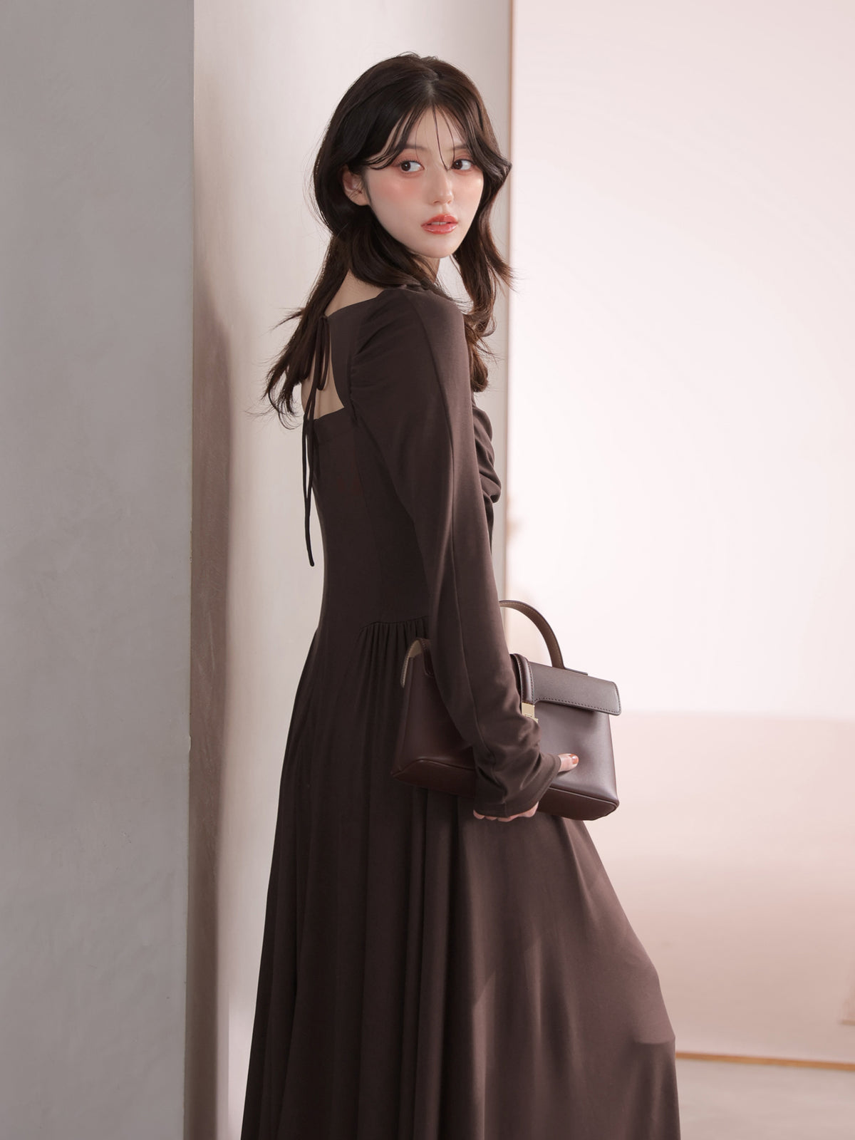 Draping cutsew long onepiece
