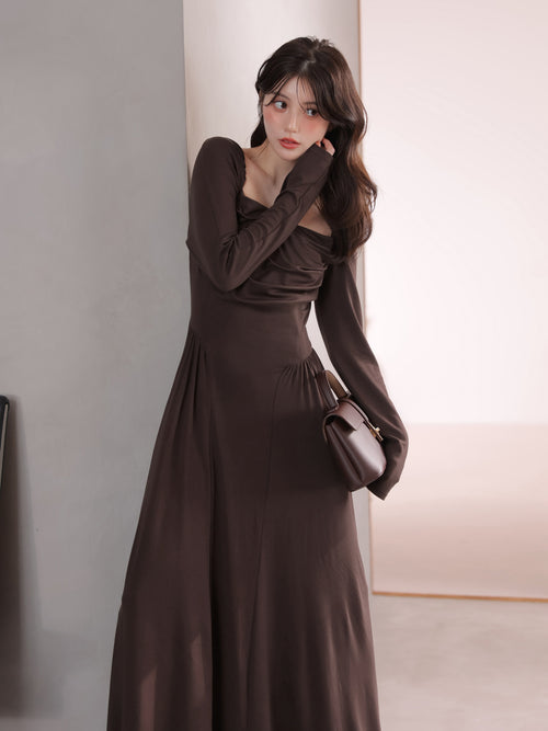 Draping cutsew long onepiece