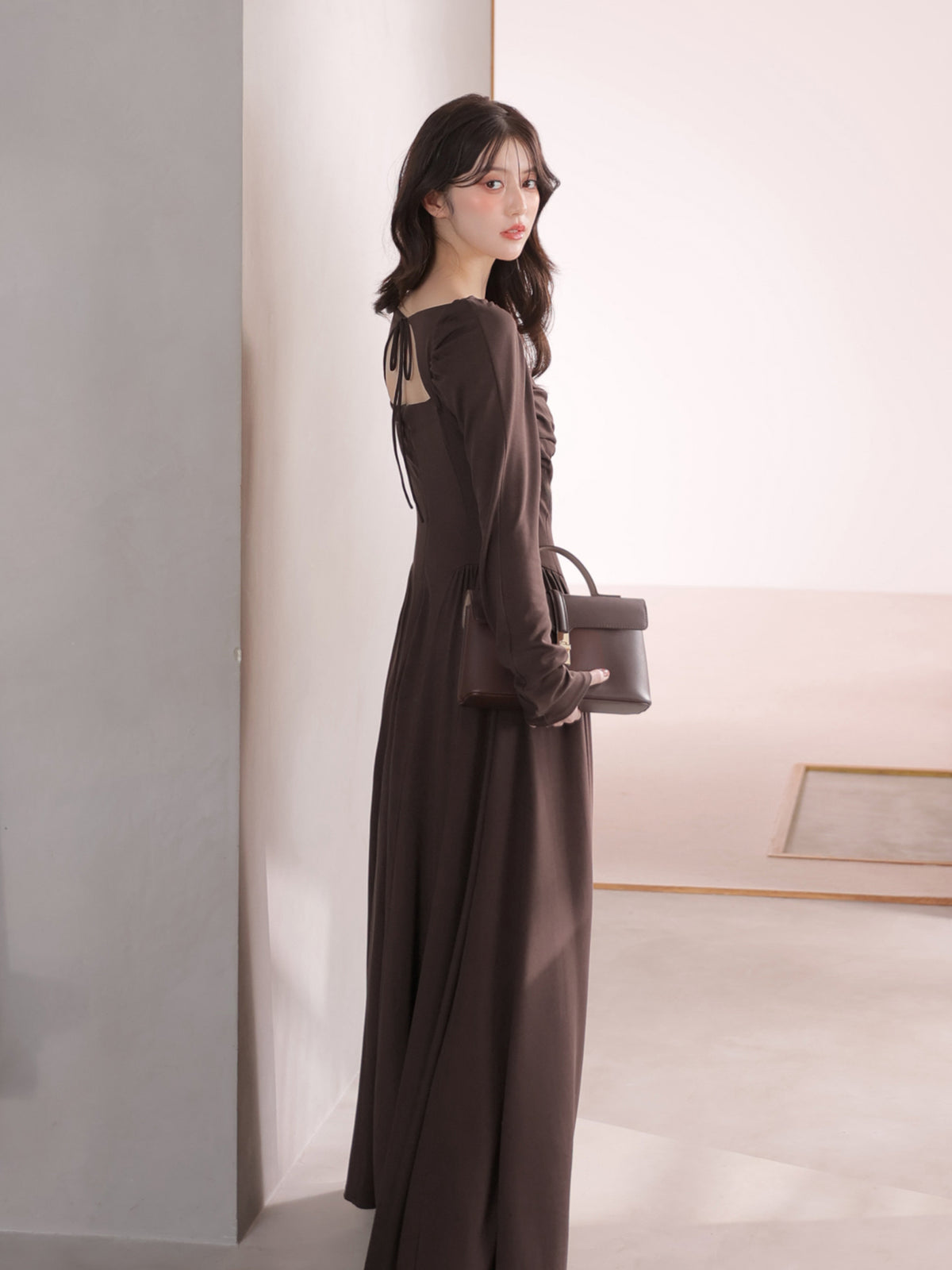 Draping cutsew long onepiece