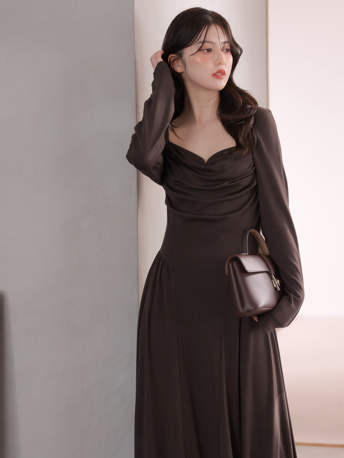 Draping cutsew long onepiece