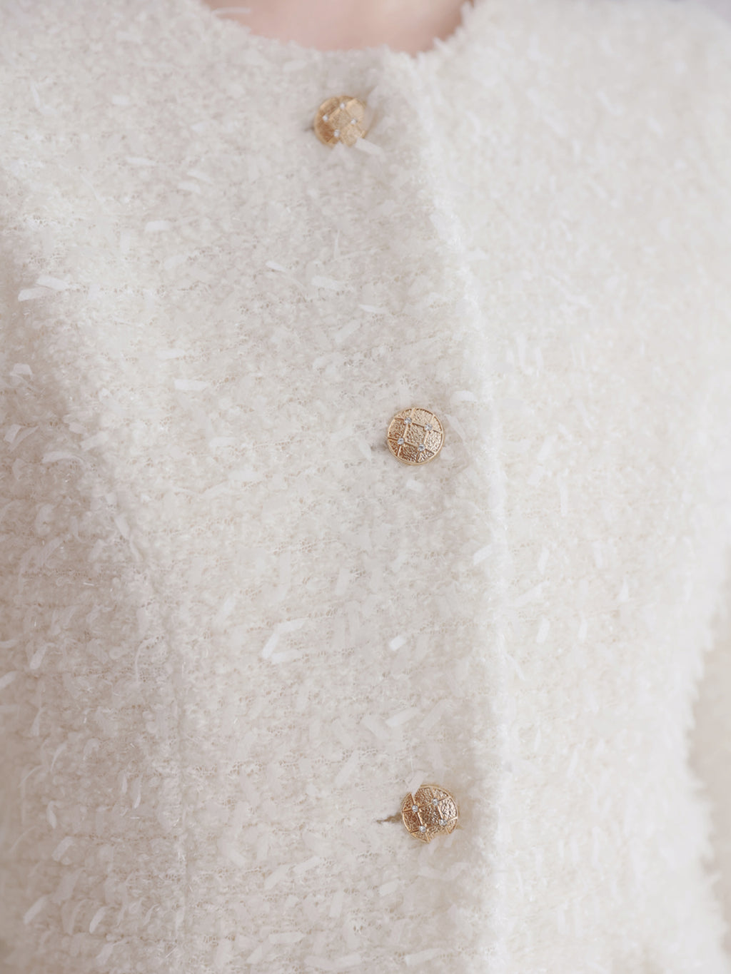 Knit tweed flare jacket