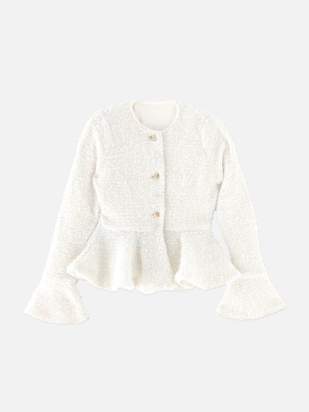 Knit tweed flare jacket