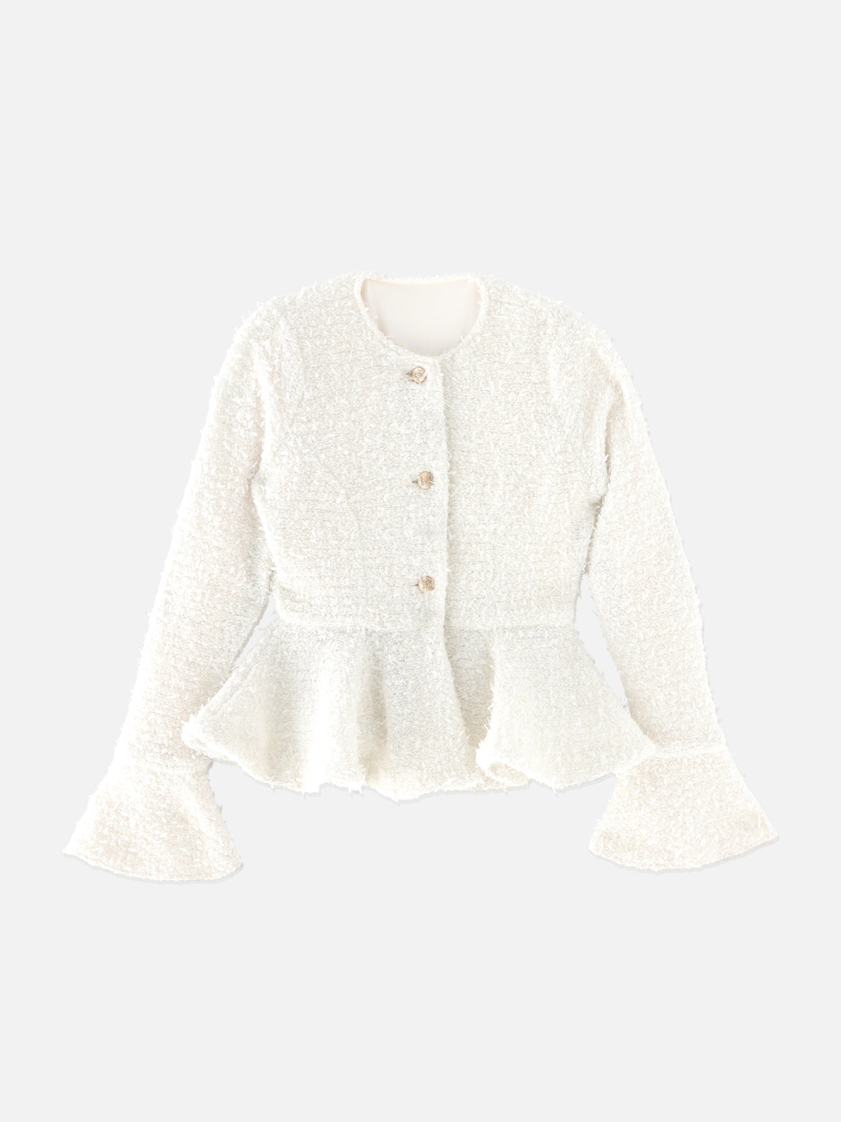 Knit tweed flare jacket