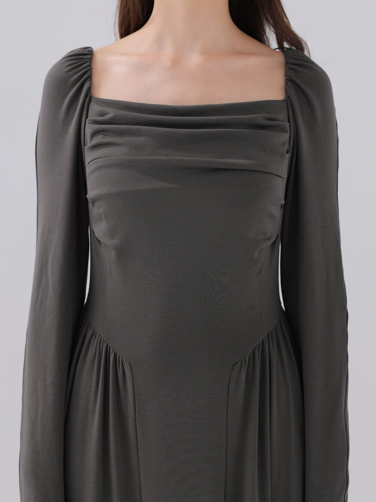Draping cutsew long onepiece