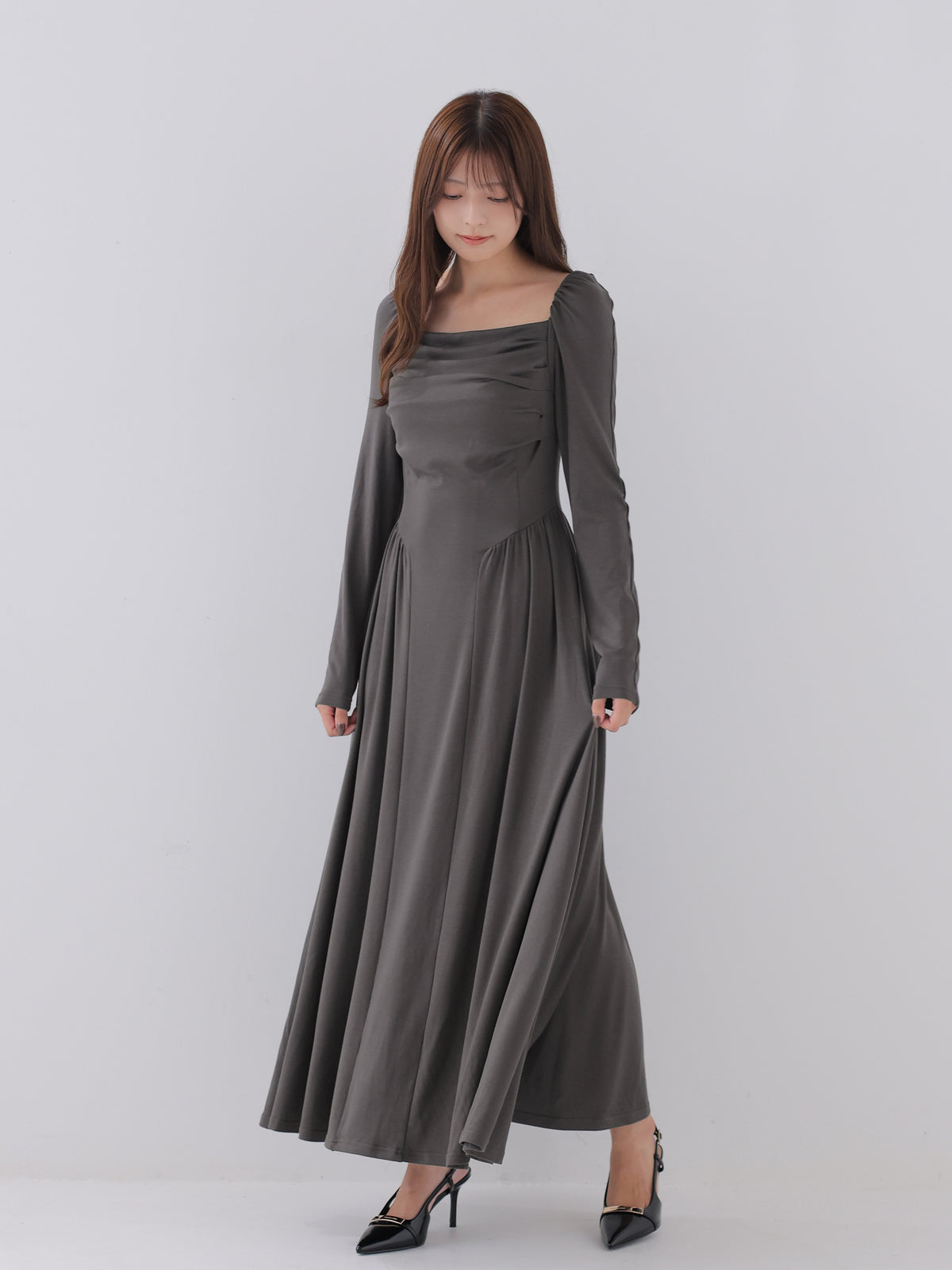 Draping cutsew long onepiece