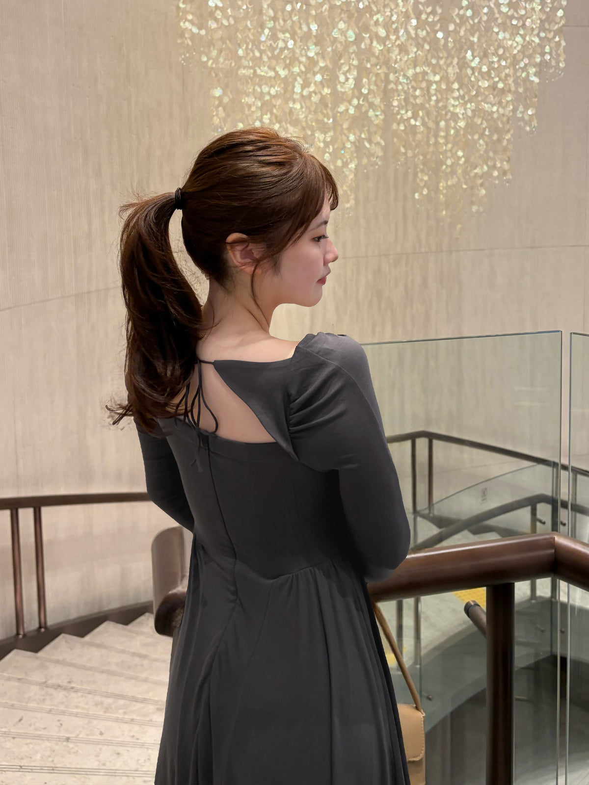 Draping cutsew long onepiece